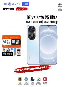 GFive Note 25 Ultra - 4GB RAM - 64GB Storage - Easy Monthly Installments - PTA Approved - 1 Year Official Warranty - The Original Bro Mobiles - TOB70